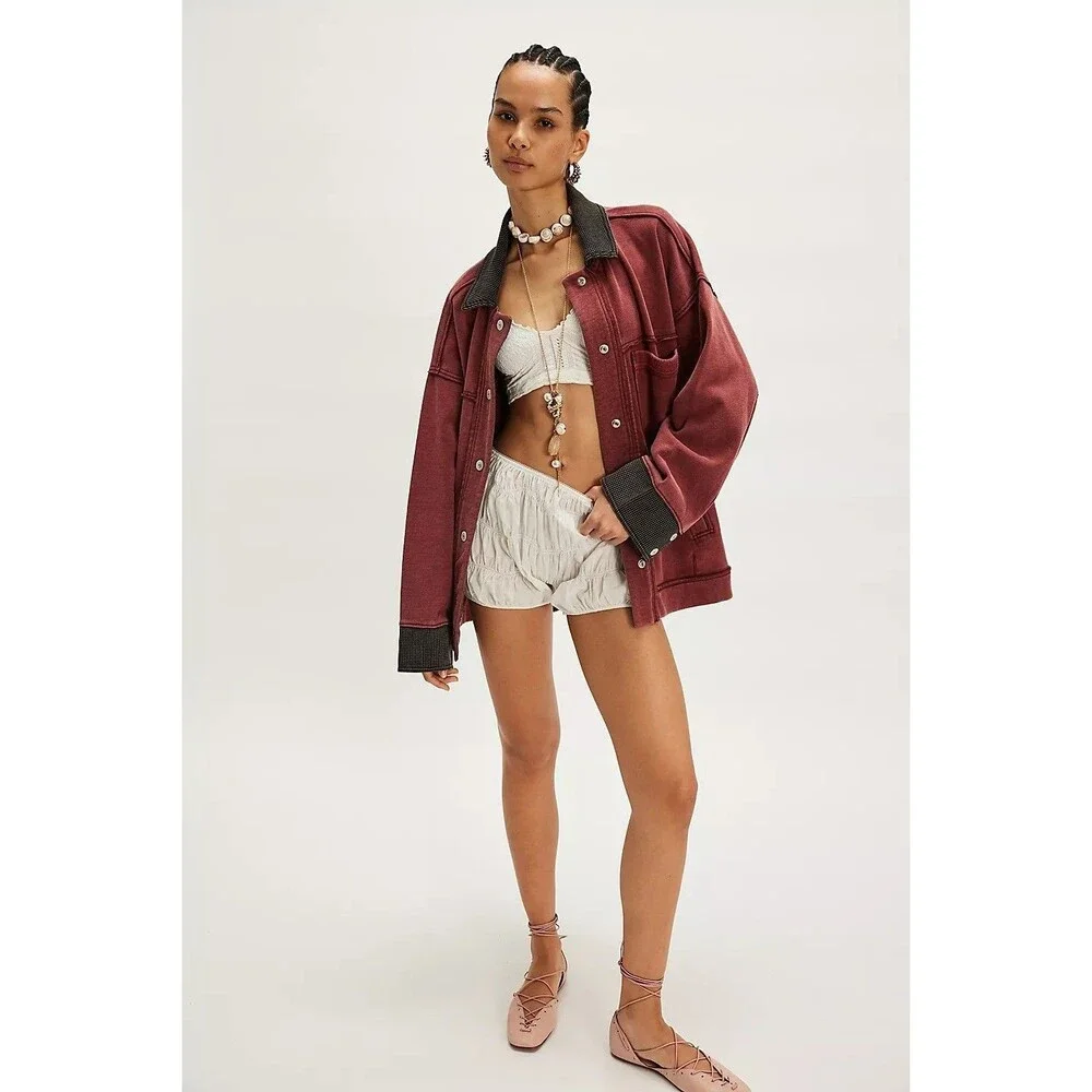 Free People We The Free Cabin Chore Jacket Top Buttondown Oversized XL 284351 - Picture 2 of 9